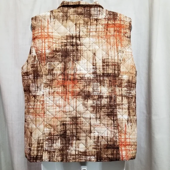 Alia Orange And Brown zip Up Size 12 petite vest - Picture 3 of 8